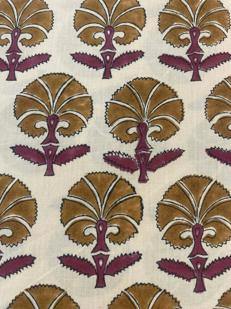 Fernwood Indian Cotton Block Print Fabric
