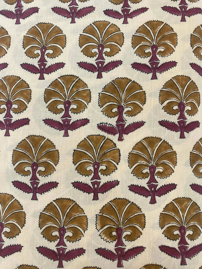 Fernwood Indian Cotton Block Print Fabric