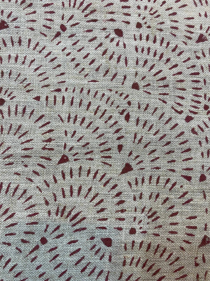 Linex Block Print Handloom Linen Fabric