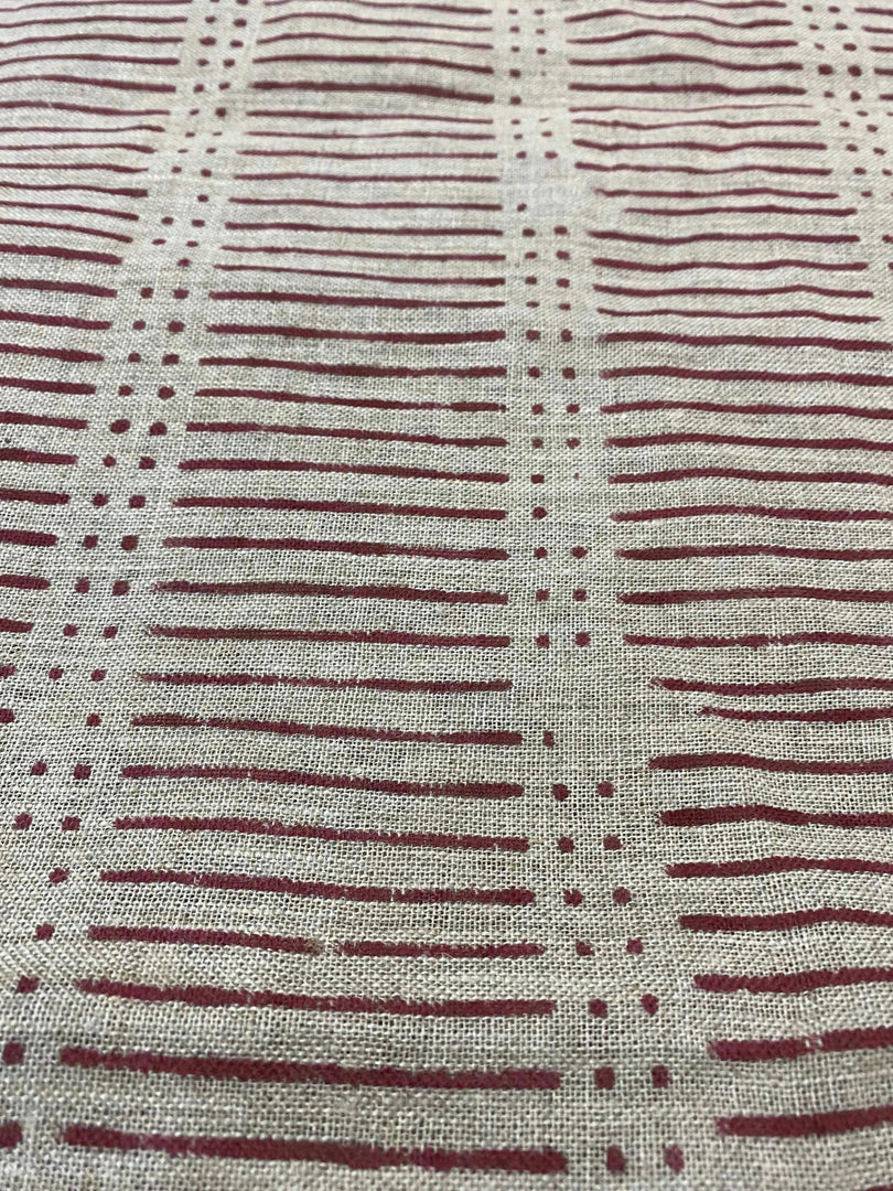 Amaya Block Print Handloom Linen Fabric