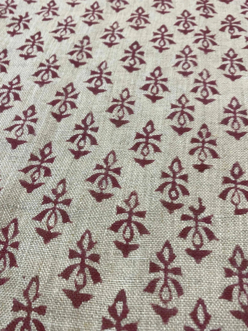 Sarani Block Print Handloom Linen Fabric
