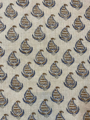 Orelia Block Print Handloom Linen Fabric