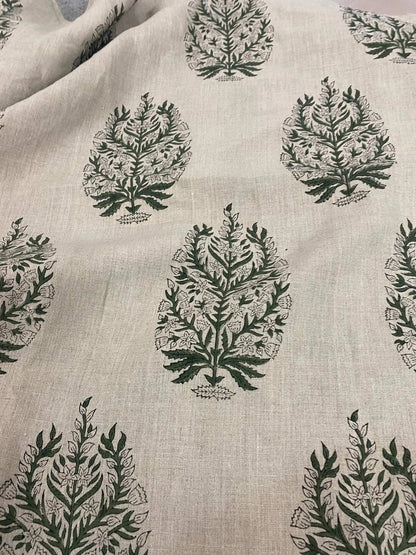 Fynora Block Print Handloom Linen Fabric