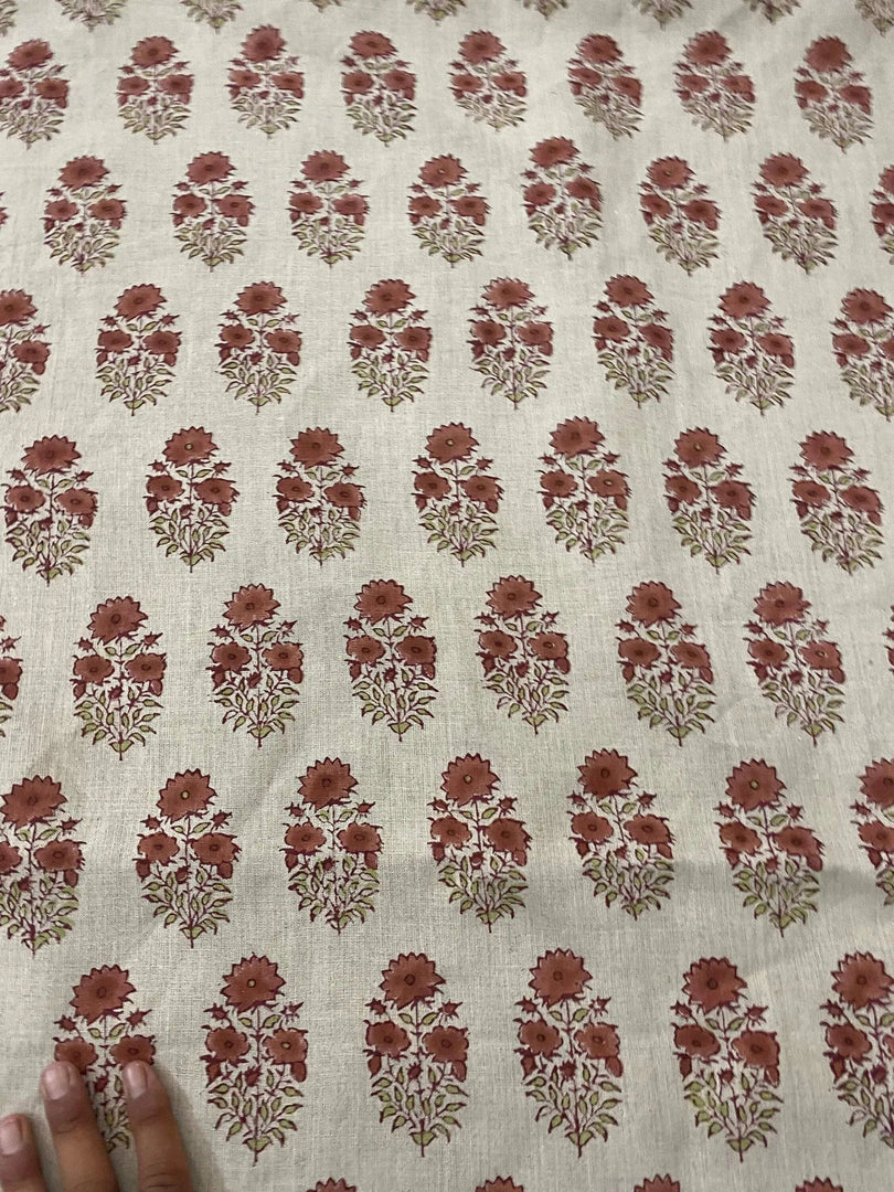 Dotra Block Print Handloom Linen Fabric