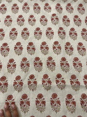 Dotra Block Print Handloom Linen Fabric