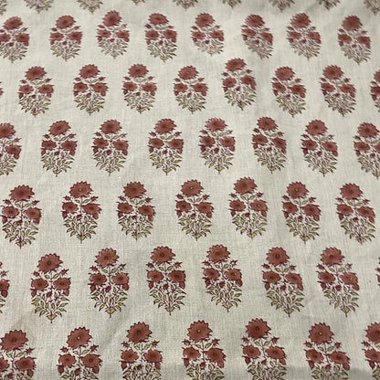 Braelis Block Print Handloom Linen Fabric