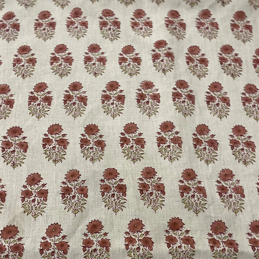 Braelis Block Print Handloom Linen Fabric