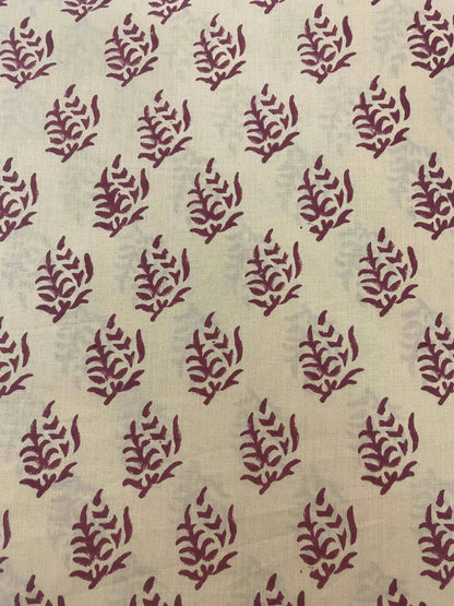 Hand block print, floral print, soft cotton fabric, Fabric modern floral fabric Indian print fabric womens dress fabric, Home Decor Fabric, - Maple Village Lane