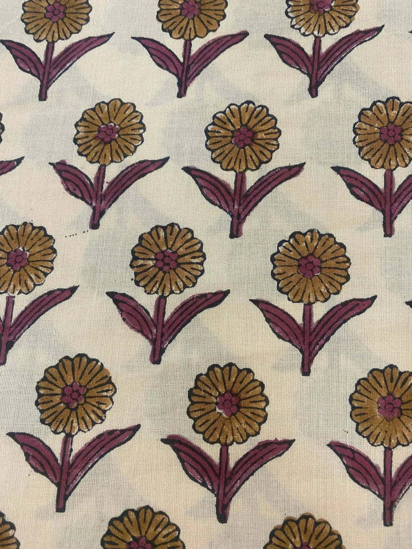 Rainell Indian Cotton Block Print Fabric
