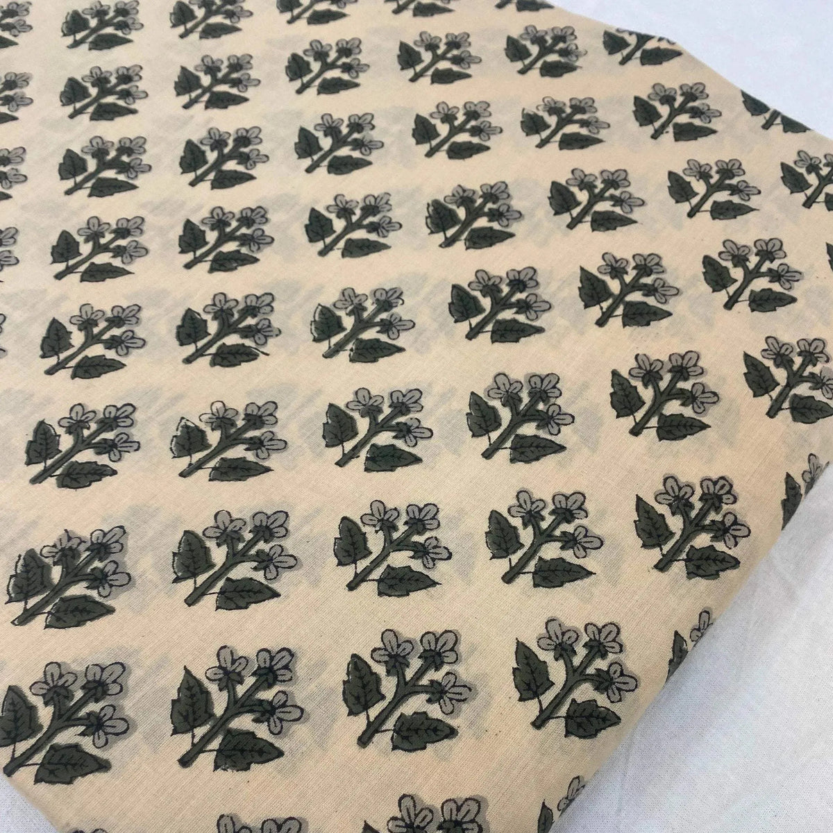 Luxen Floral Hand Block Print Cotton Fabric