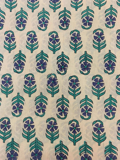 Hand block print, floral print, soft cotton fabric, Fabric modern floral fabric Indian print fabric womens dress fabric, Home Decor Fabric, - Maple Village Lane