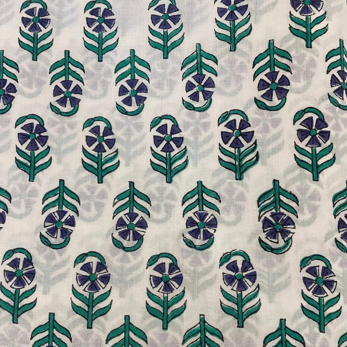Myress Floral Block Print Cotton Fabric