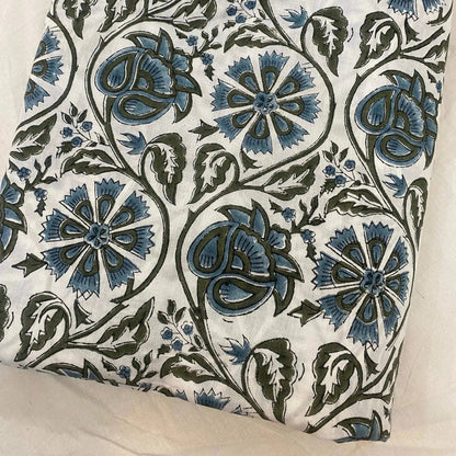 Dalvyn Floral Block Print Cotton Fabric