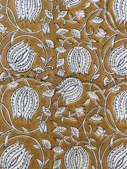 Floral Print Block Print Fabric 100% Cotton Indian Fabric, Hand Printed Natural Vegetable Dye Soft Cotton Woman Dress Fabric By Yard - Rohiyaan