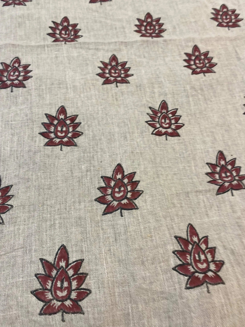 Ishari Block Print Handloom Linen Fabric