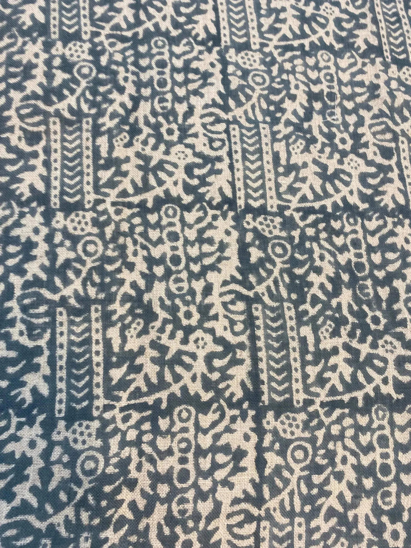 Fibrin Block Print Handloom Linen Fabric