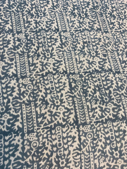 Fibrin Block Print Handloom Linen Fabric