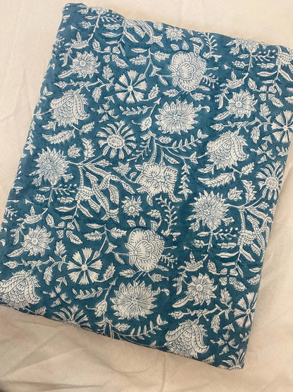 Camber Floral Block Print Cotton Fabric