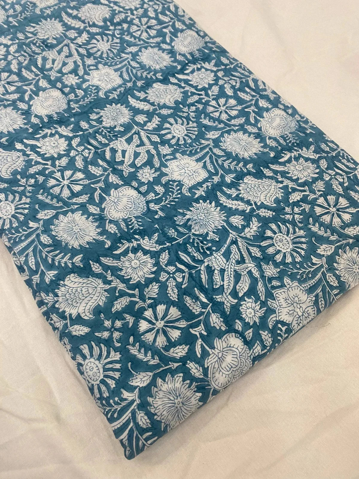 Camber Floral Block Print Cotton Fabric