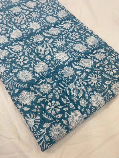Camber Floral Block Print Cotton Fabric