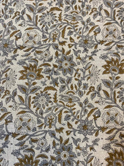 Avenly Block Print Handloom Linen Fabric