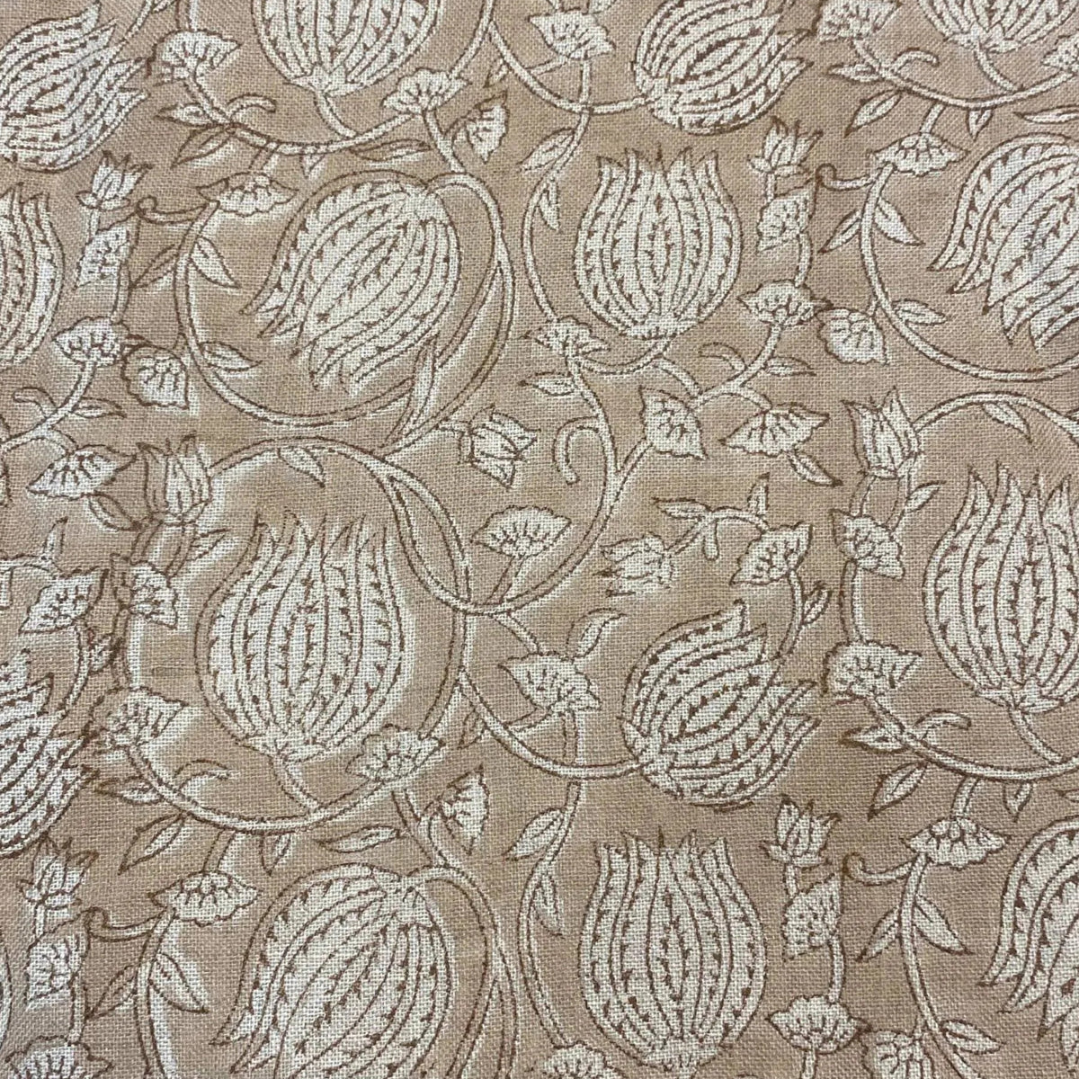 Narella Block Print Handloom Linen Fabric