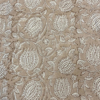 Narella Block Print Handloom Linen Fabric