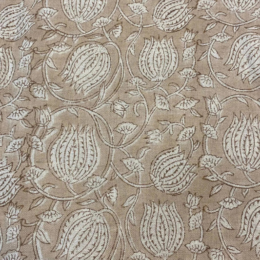 Narella Block Print Handloom Linen Fabric