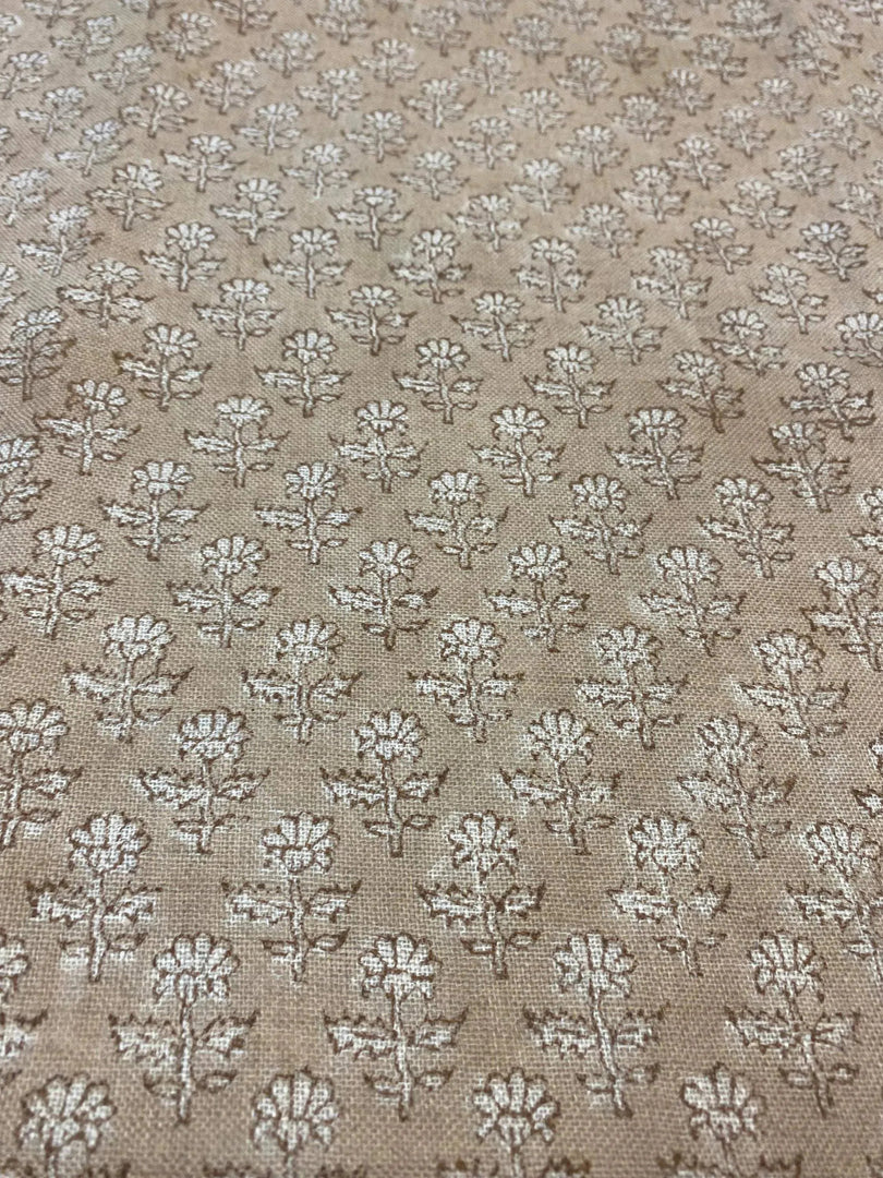Vaelra Block Print Handloom Linen Fabric