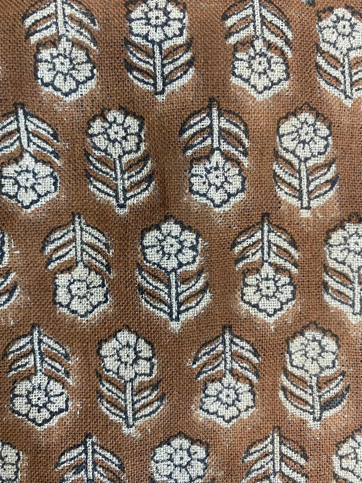 Neva Block Print Handloom Linen Fabric