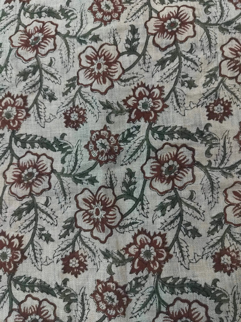 Amarin Block Print Handloom Linen Fabric