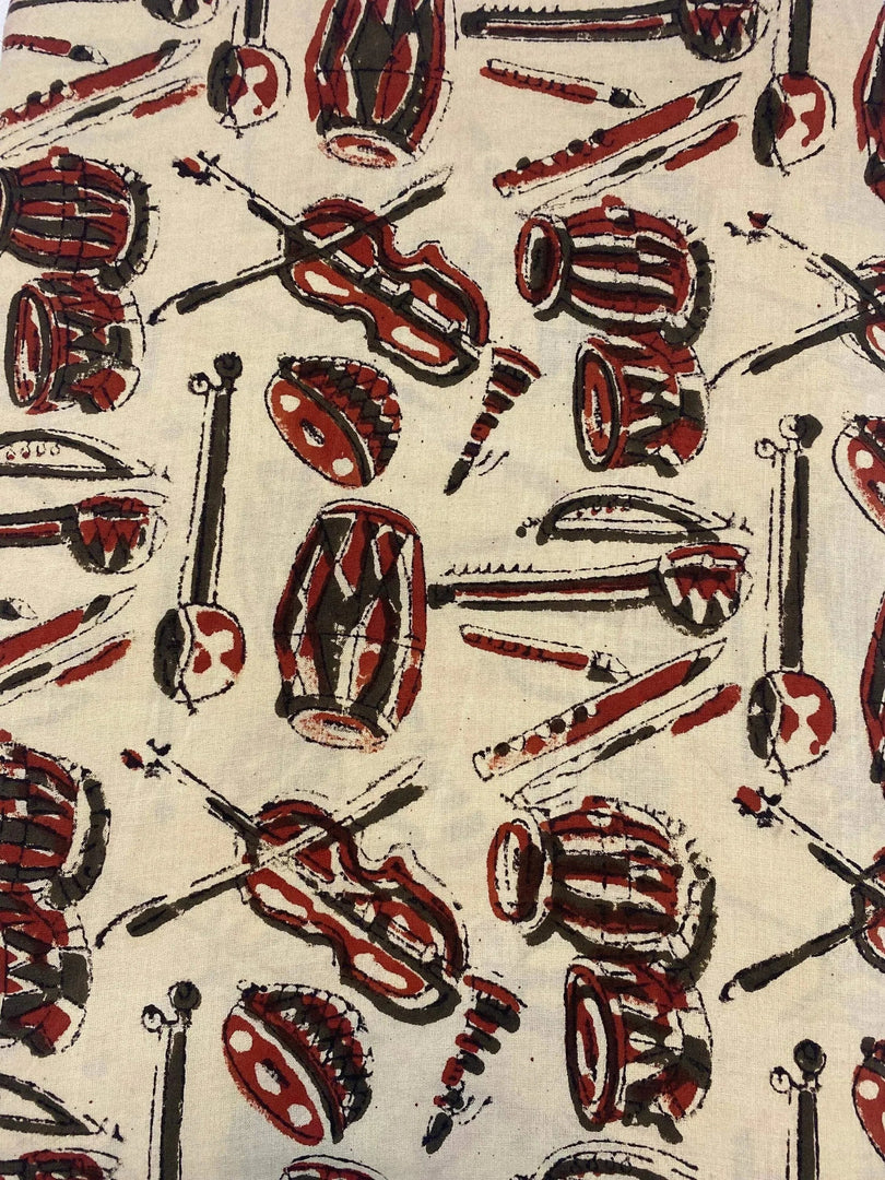 Solvia Indian Cotton Block Print Fabric
