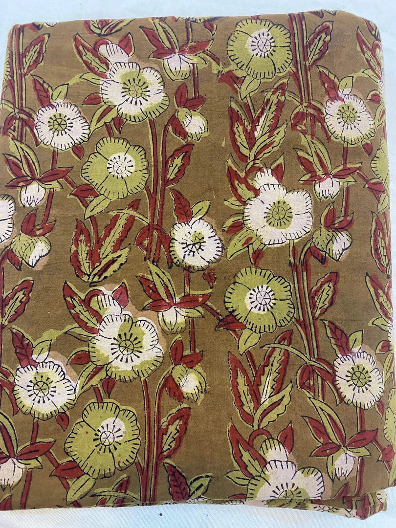 Yulien Indian Cotton Block Print Fabric