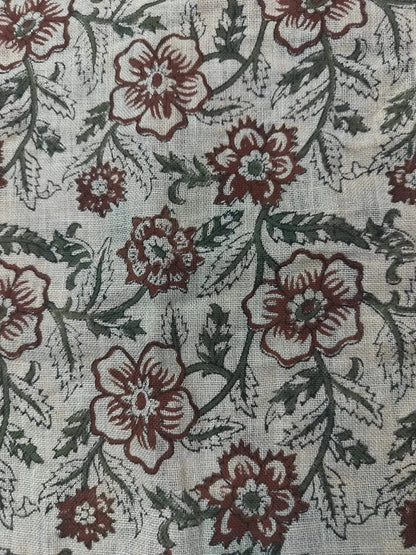 Amarin Block Print Handloom Linen Fabric