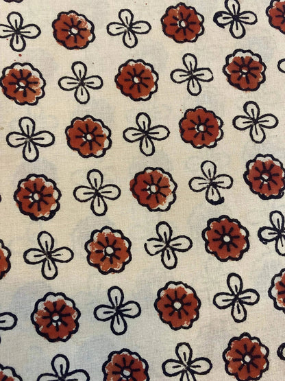 Whispa Floral Block Print Cotton Fabric
