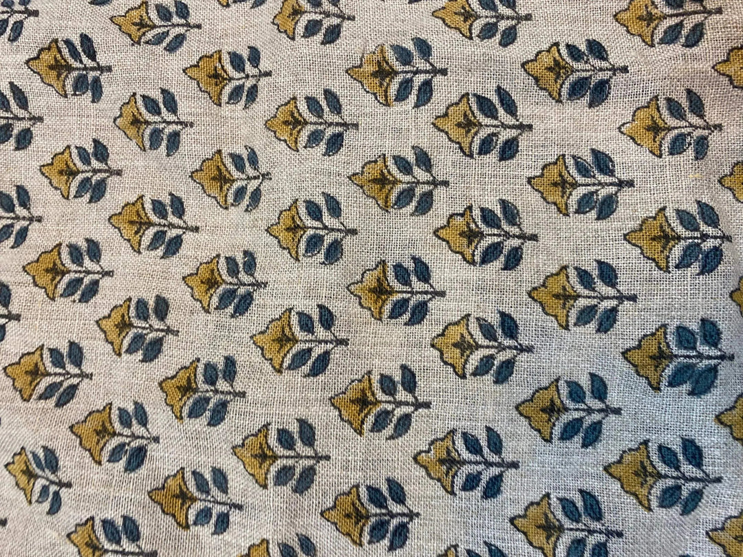 Galira Block Print Handloom Linen Fabric