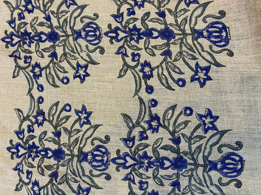 Linen fabric, Fabric by yard, Hand printed fabric, Block Print Fabric, Indian Fabric