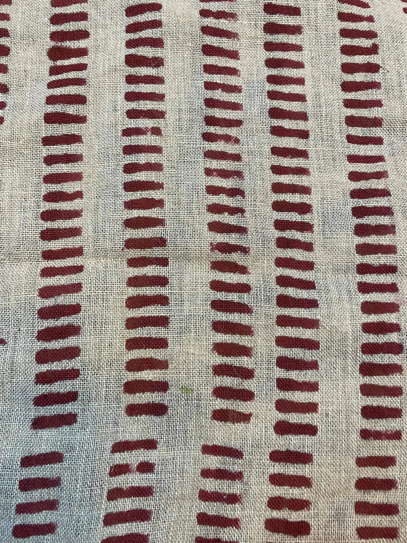 Drelith Block Print Handloom Linen Fabric