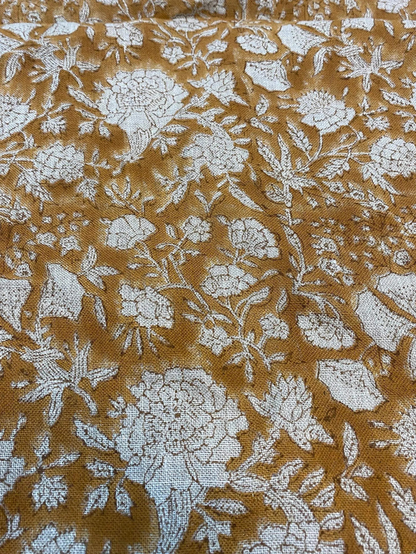Haletha Block Print Handloom Linen Fabric