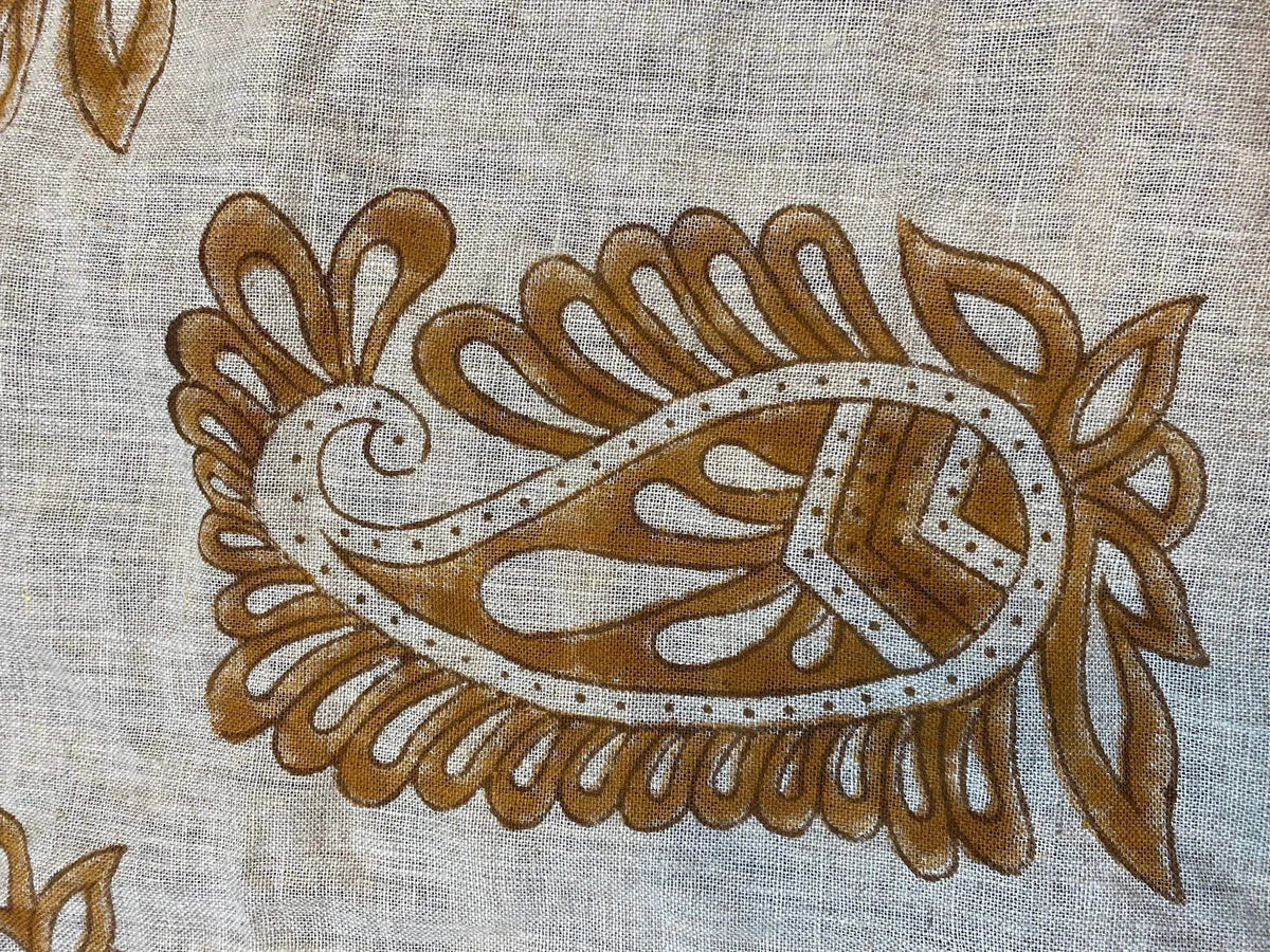 Lioriel Block Print Handloom Linen Fabric