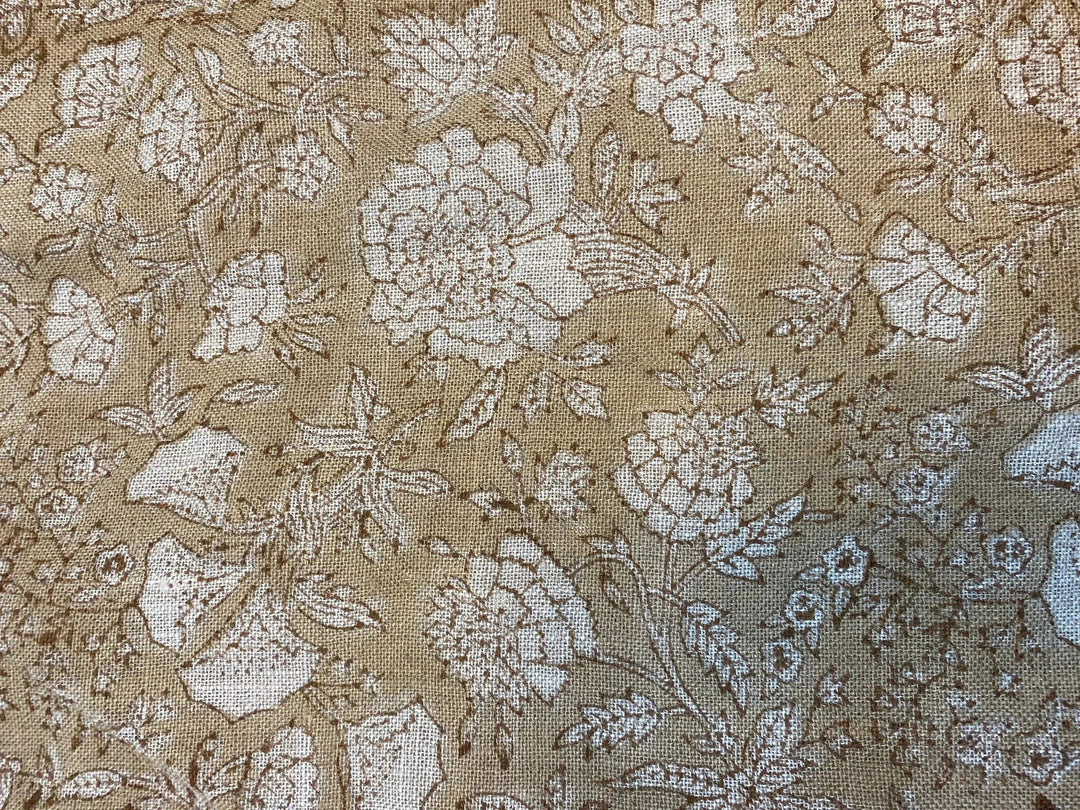 Perlina Block Print Handloom Linen Fabric