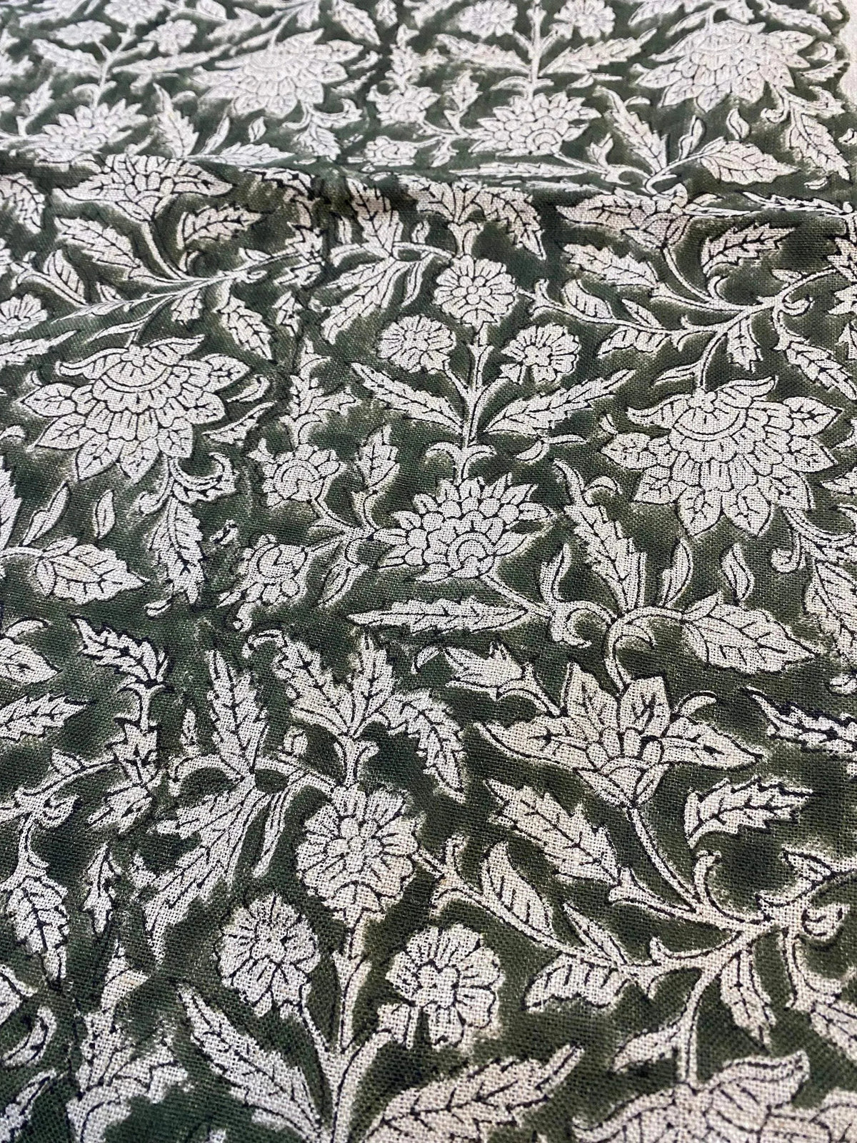 Pherine Block Print Handloom Linen Fabric