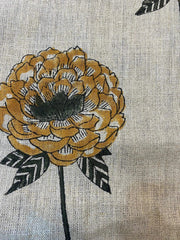 Willy Hand Block Printed Heavy Linen Fabric