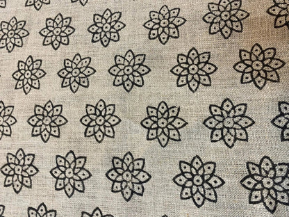 Elvara Block Print Handloom Linen Fabric