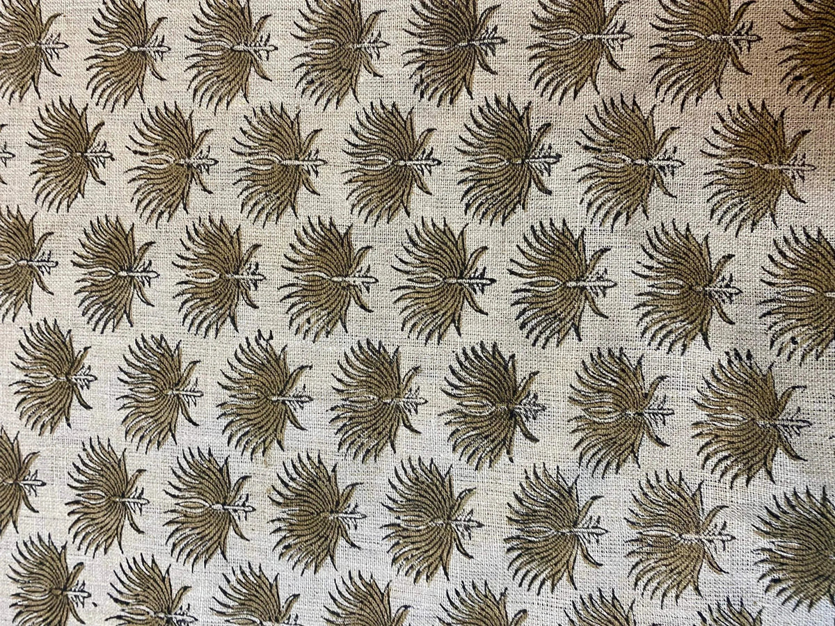Zylin Block Print Handloom Linen Fabric