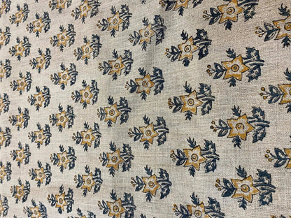 Linen fabric, Fabric by yard, Hand printed fabric, Block Print Fabric, Indian Fabric