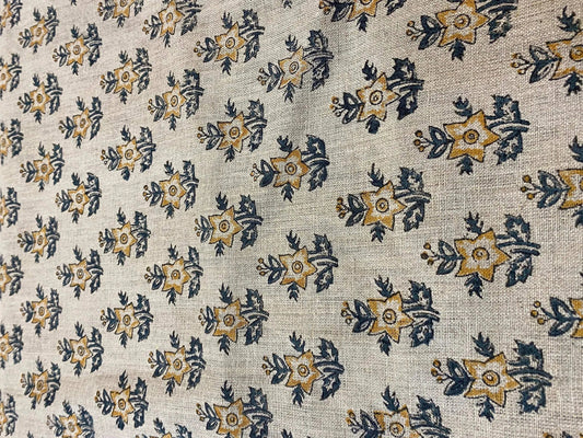 Linen fabric, Fabric by yard, Hand printed fabric, Block Print Fabric, Indian Fabric