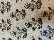 Brinelle Block Print Handloom Linen Fabric