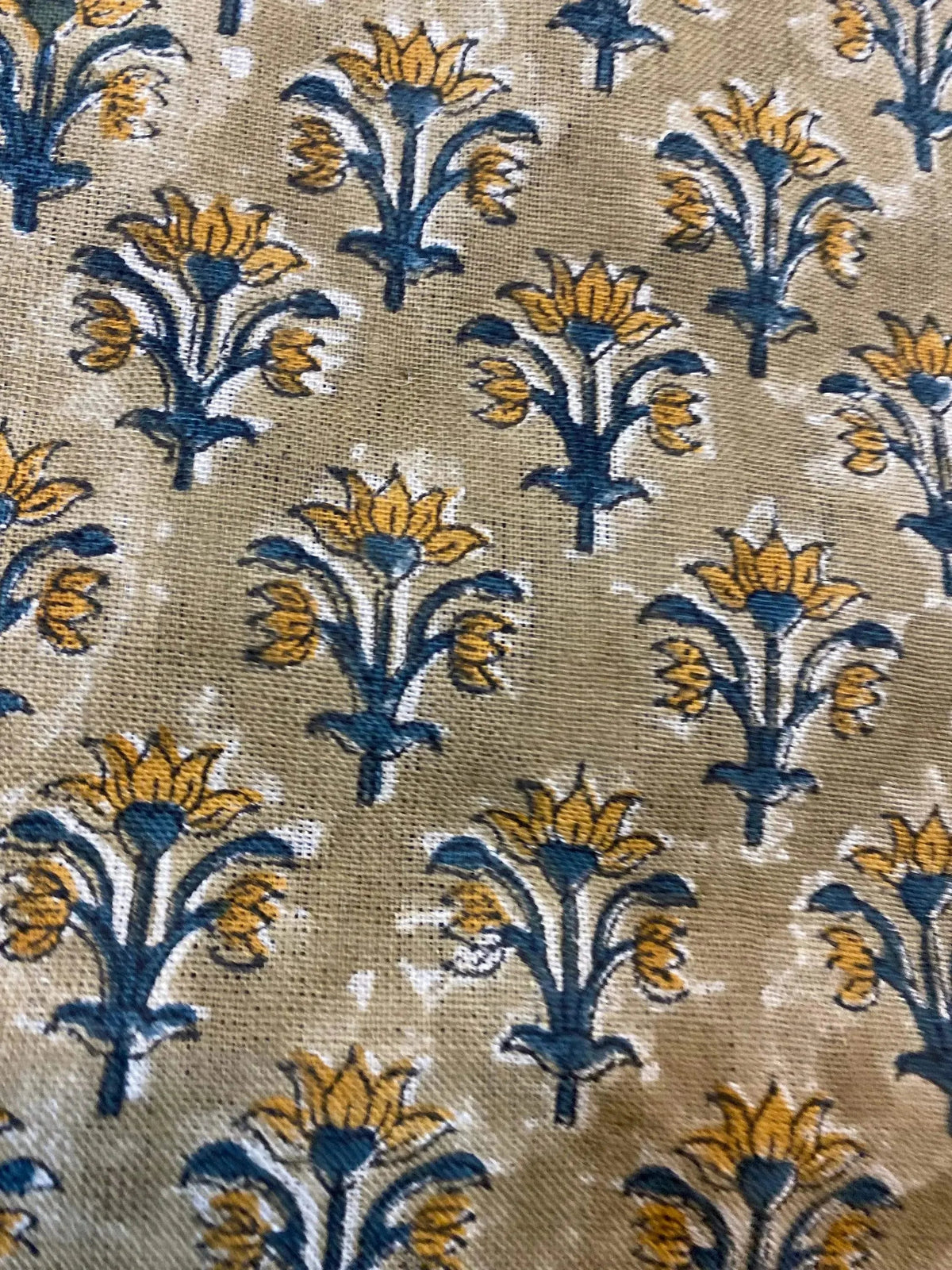 Sorell Block Print Handloom Linen Fabric