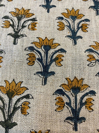 Sorell Block Print Handloom Linen Fabric
